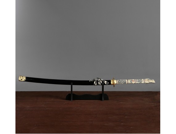 Меч самурайский - катана "Черный дракон" на подставке