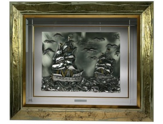 Картина "Баталии" с серебряным покрытием