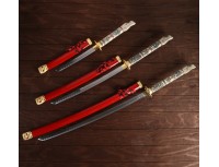 Набор мечей - катана "Красный дракон" на подставке 60/90/108 см